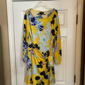 Beige by EIC Yellow Drape waist Dress